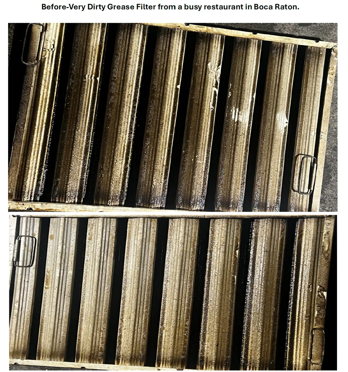 Surface before cleaning, heavy buildup