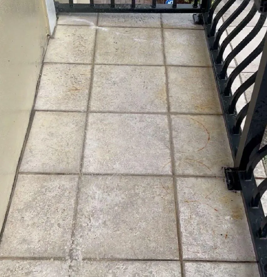 Tile and grout cleaned with VertKleen CR and LAM3